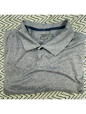 Nike Golf Dri-Fit Standard Fit Polo Shirt Heather Gray & White Men's Size L